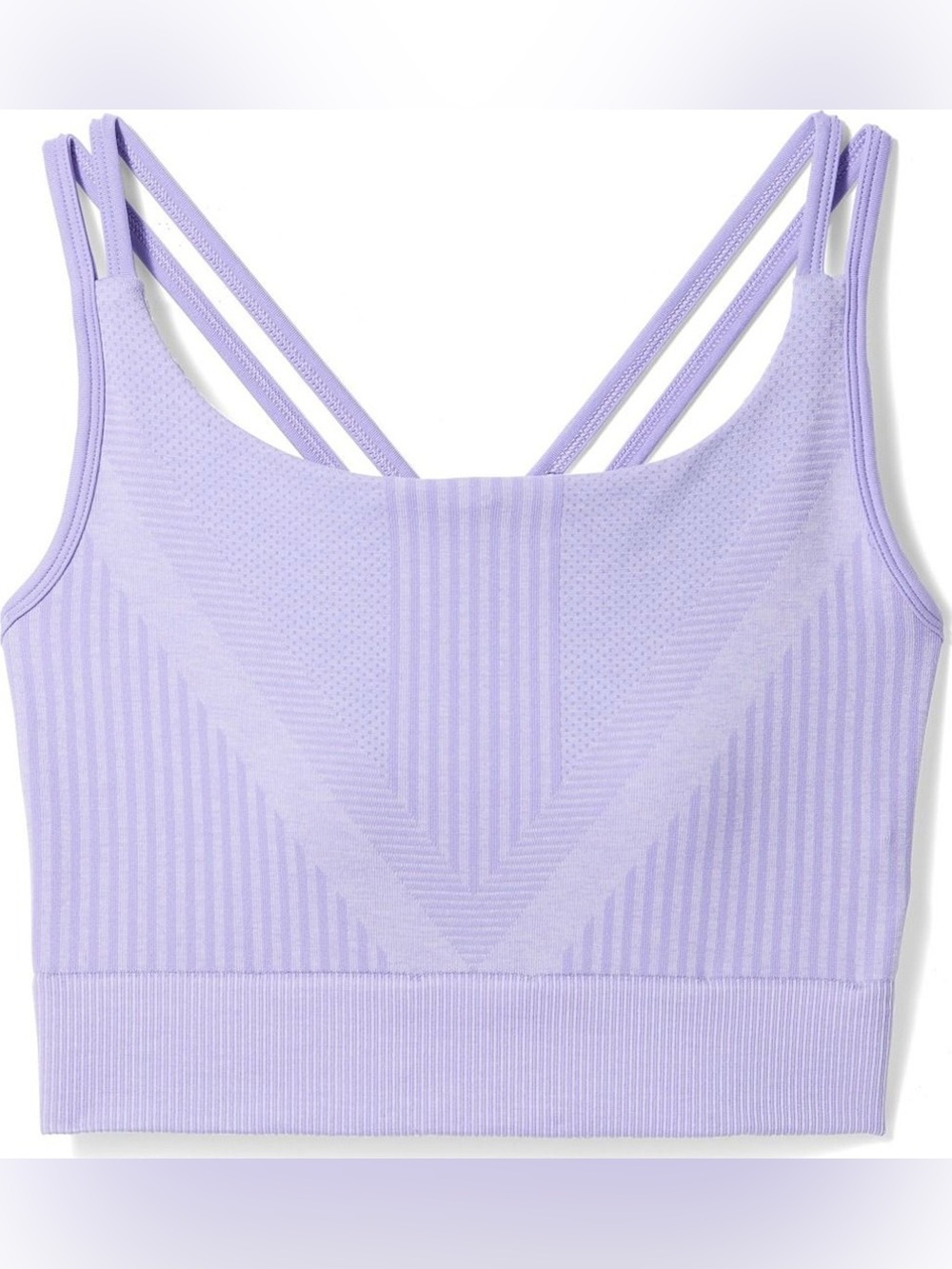 Smartwool Seamless Strappy Crop Bralette - size L Lavender